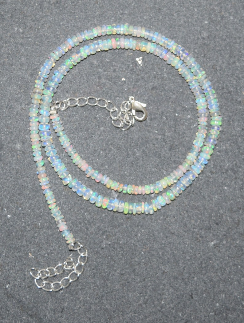 35.60 Ct 16 Natural Fire Play Welo Ethiopian Opal Beads Necklace for Women