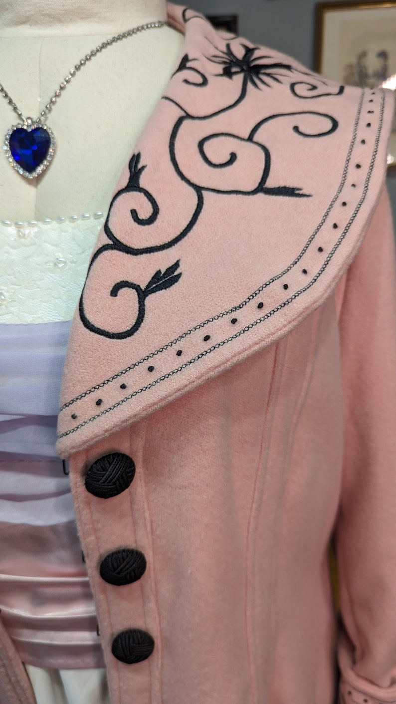 Titanic Coat Embroidery PES Files Machine Embroidery Pattern Rose's Pink Coat Embroidery Rose