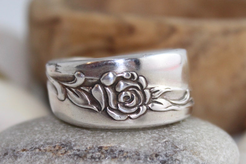 Silver Spoon Ring Rose Song Pattern 1964 Rogers Oneida Ltd image 1