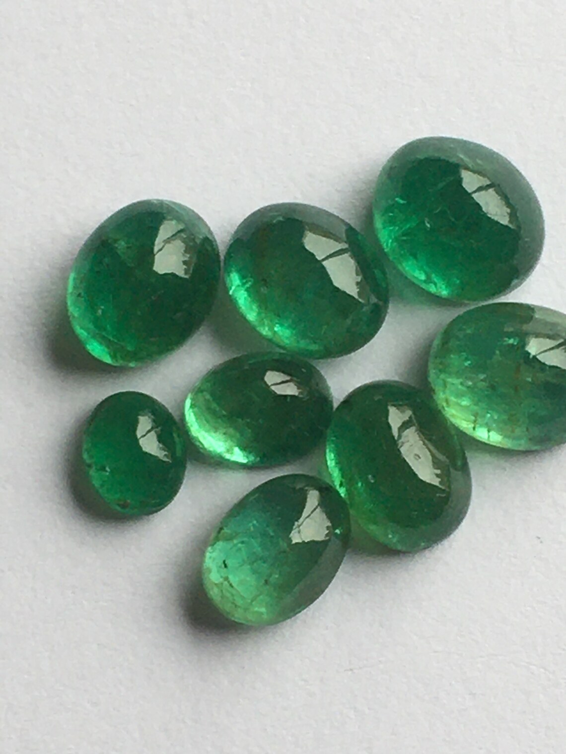 Natural Emerald Gemstones Emerald cabochon 8 pieces lot 19.50 | Etsy