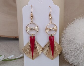 Boucles d'oreilles rouges/Boucle d'oreilles fantaisie/boucles d'oreilles pendantes/bijou d'oreilles/boucles d'oreilles/cadeau femme