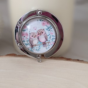 Accroche sac a main a la table/accessoire sac/sac a main/cadeau femme/couple de hibou