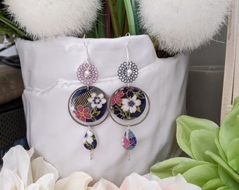earrings/fancy earrings/handmade earrings/blue earrings/earrings/women's gift/washi