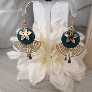 duck green drop earrings - elegant and floral jewelry