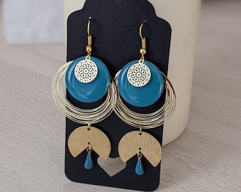 boucles d'oreilles/boucles d'oreilles fantaisie/boucles d'oreilles fait main/boucles d'oreilles dorées/boucle d'oreille/cadeau femme