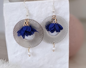 black earrings/fashion earrings/handmade earrings/silver earrings/earring/gift