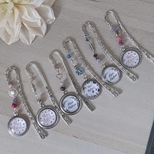 Silver metal bookmark/thank you teacher/book accessory/teacher cabochon/teacher gift/teacher/teacher bookmark/book