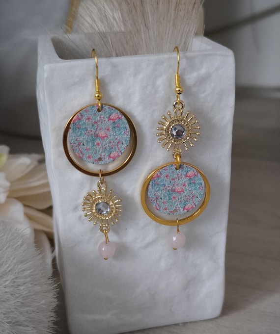 boucles d'oreilles asymétriques/boucles d'oreilles fantaisie/boucles d'oreilles fait main/boucles d'oreilles/cadeau femme/longues boucles