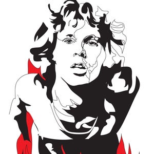 Jim Morrison - Licht mein Feuer - Grafik-Kunstdruck - Musik - Sänger