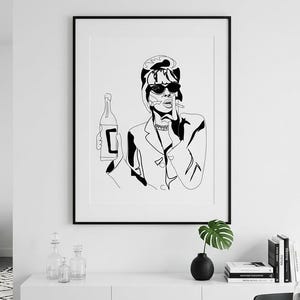 Patsy Stone - Ab Fab - Joanna Lumley - Black and White Art Print