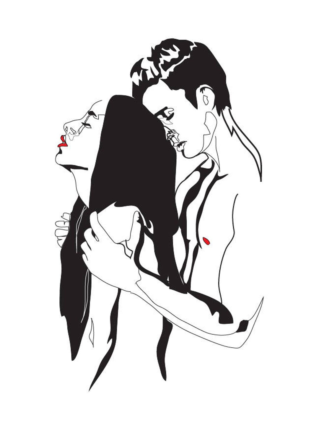 Hold on Black and White Erotic Art Print - Etsy