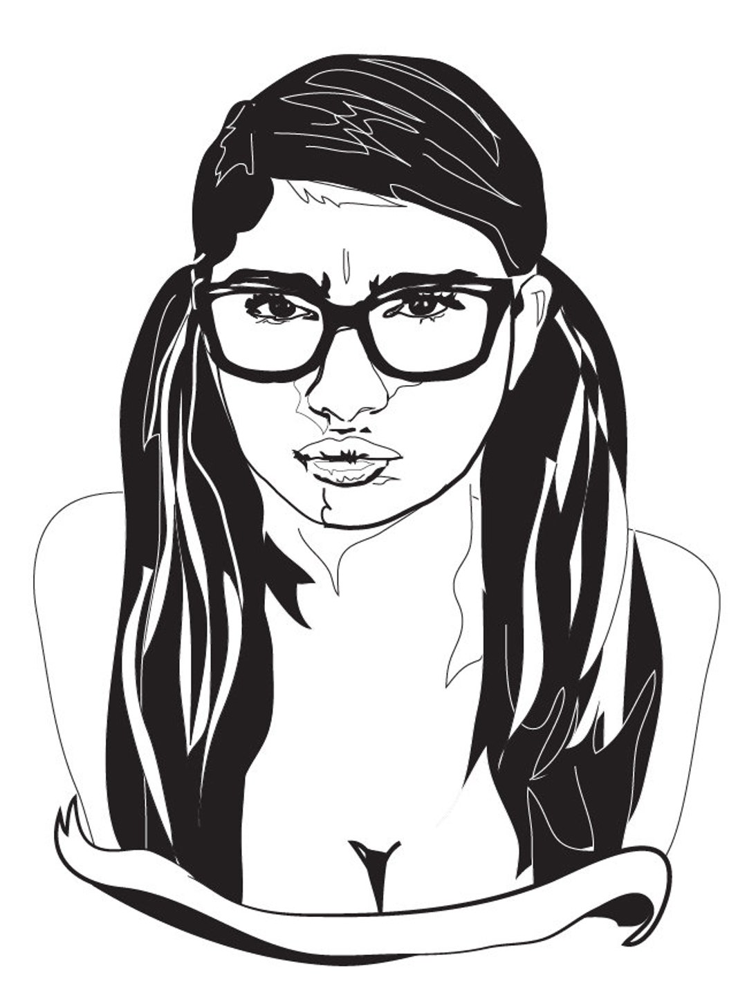 Mia is a Brat Black and White Erotic Art Print Porn Star - Etsy