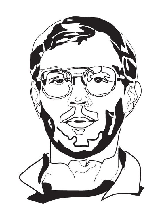 Jeffrey Dahmer Black and White Serial Killer Art Print Etsy