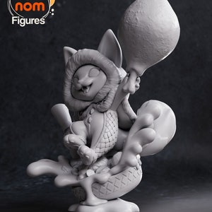 Chibi Cat Companion | Resin 3D Print | NomNom Figures | Display Figure | Unpainted or Hand painted