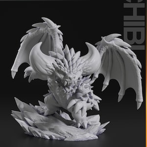 Chibi Spiky Dragon | Resin 3D Print | NomNom Figures | Display Figure | Unpainted or Hand painted