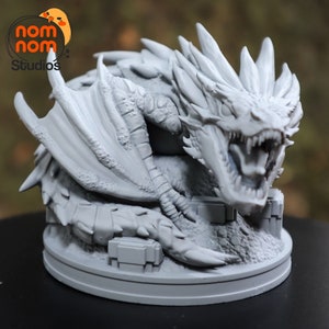 Chibi Fire Dragon | Resin 3D Print | Anime Sculpture | DIY KIT | UNPAINTED | Nom Nom Figures