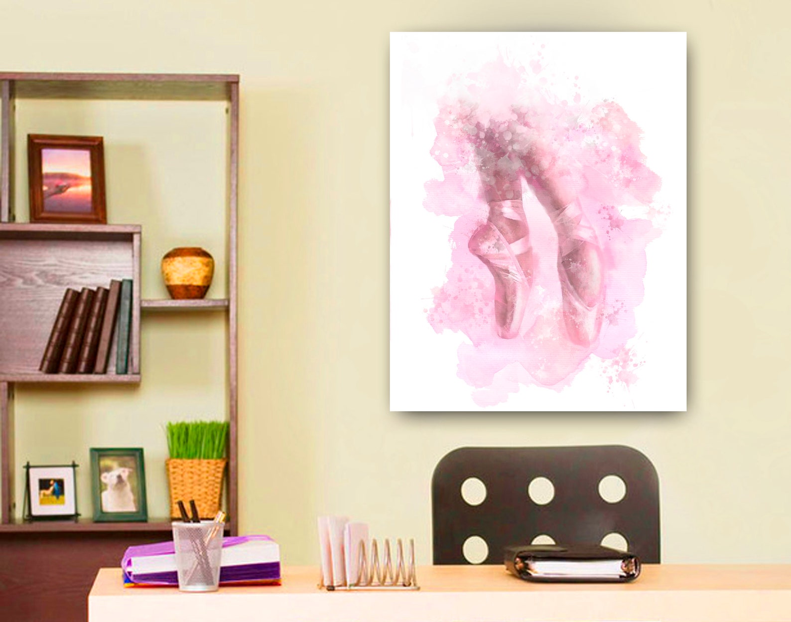 ballet shoes print, ballet point shoes watercolor,ballerina artwork, ballet print, ballet decor, ballerina decor, digital downlo