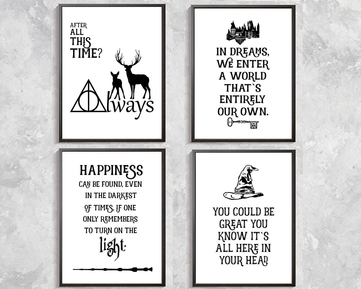 Harry Potter Quotes Print Harry Potter Poster Sorting Hat | Etsy