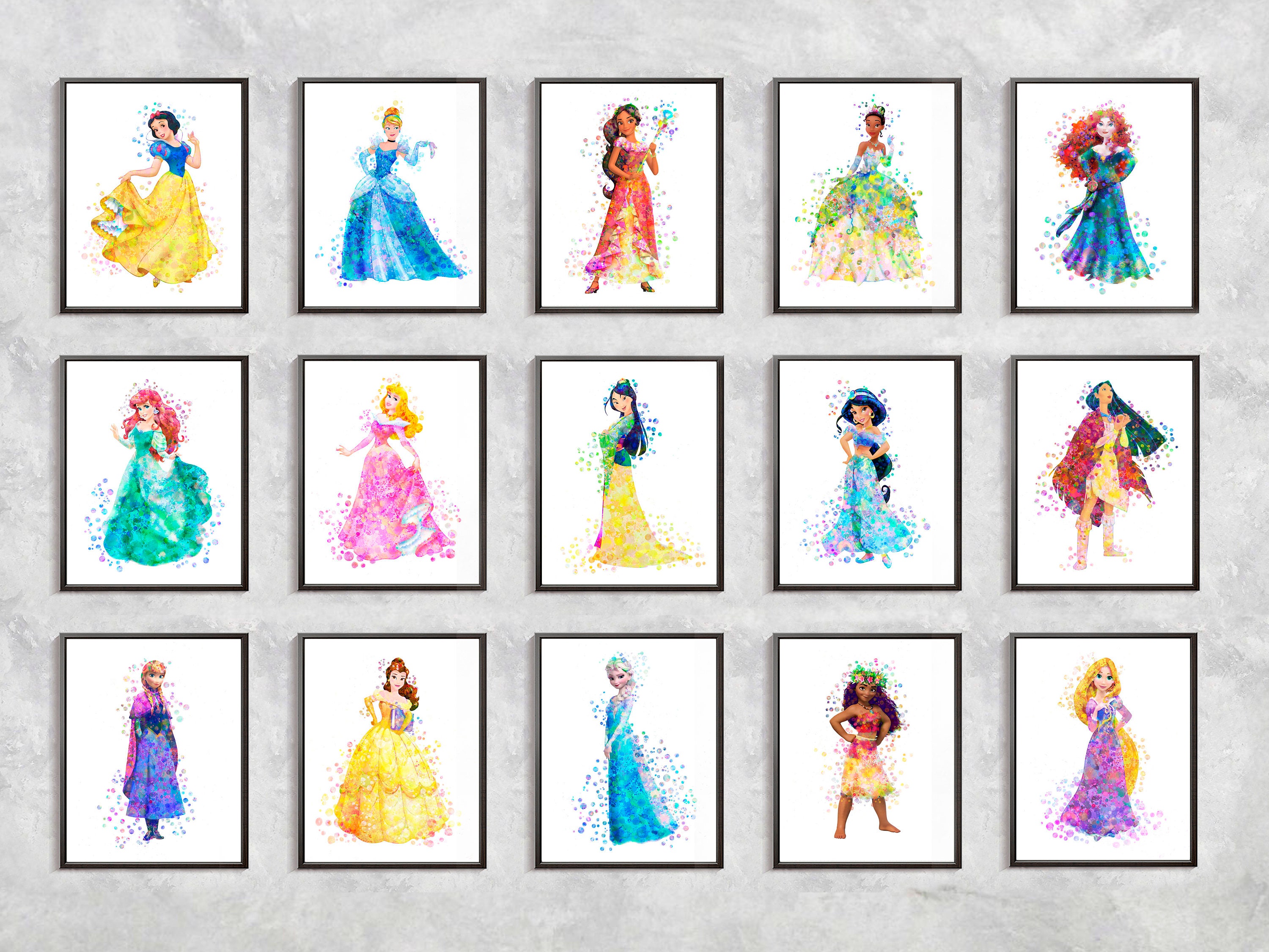 15 Princesses Print Set Princess Party Decor Princess | Etsy