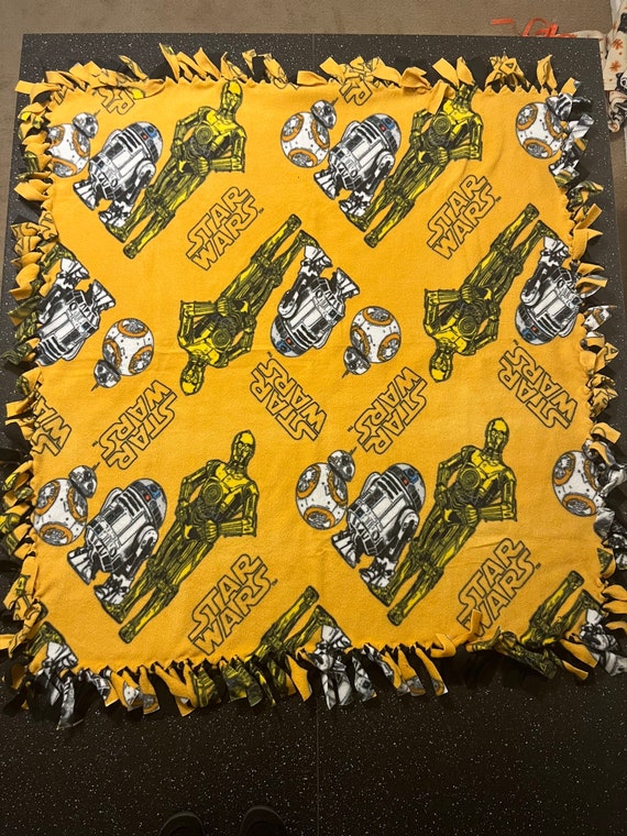 Fleece Blanket Hand Tied Blanket No Sew Tie Blanket Cozy Double Thick Fleece Tie Blanket Star Wars Blanket Etsy