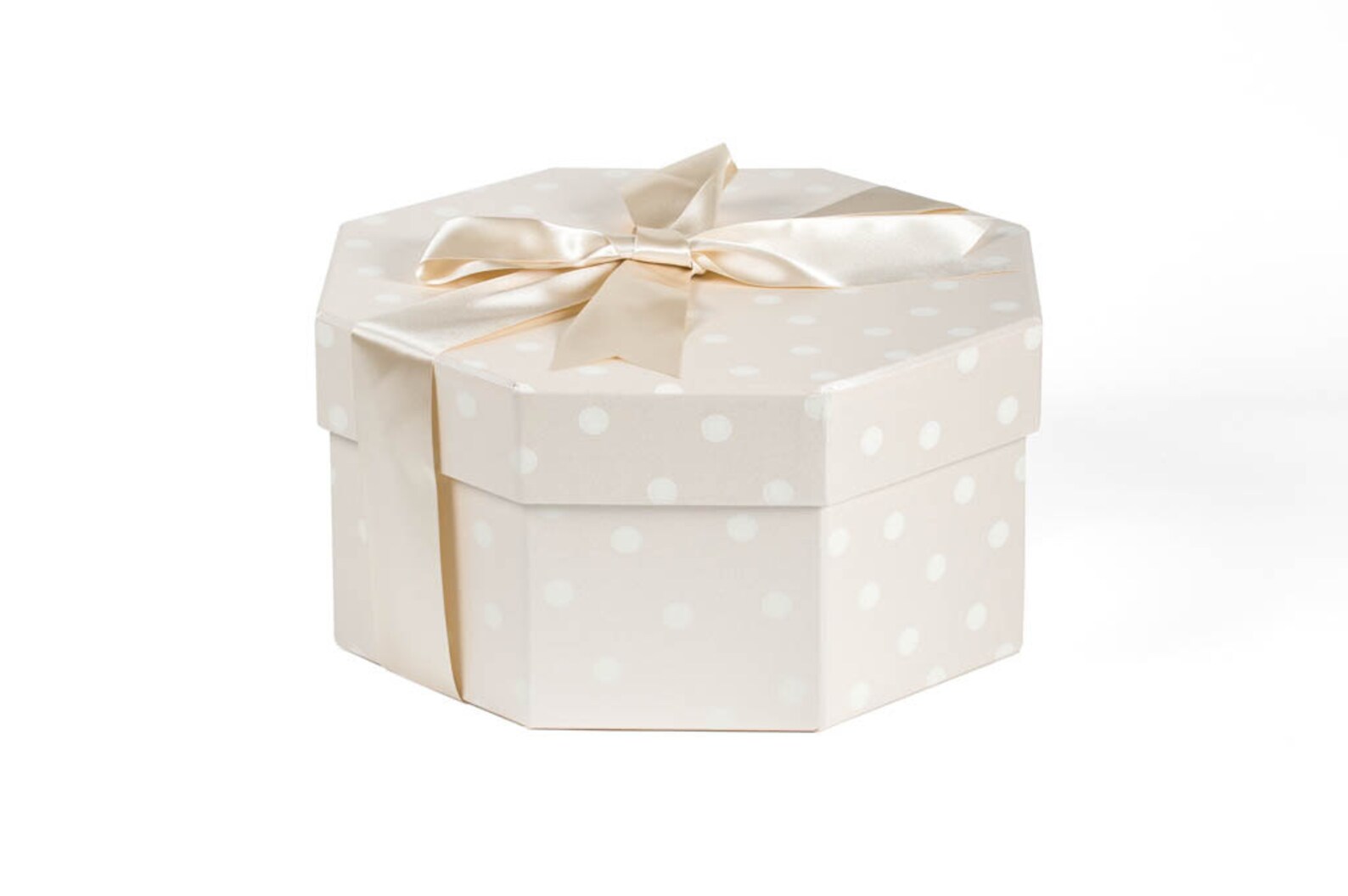 Octagonal Hat Box in Polka Dot Champagne Etsy