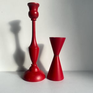 Vintage set of 2 Sweden  wooden candle holder.Home decor.1970&#39;s