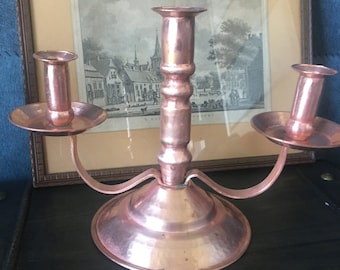 Antique Norway copper candelabras,candle holder.Home decor.1940&#39;s