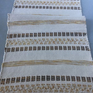 Vintage Sweden cotton hand woven tablerunner with fringe.Home decor.1980&#39;s