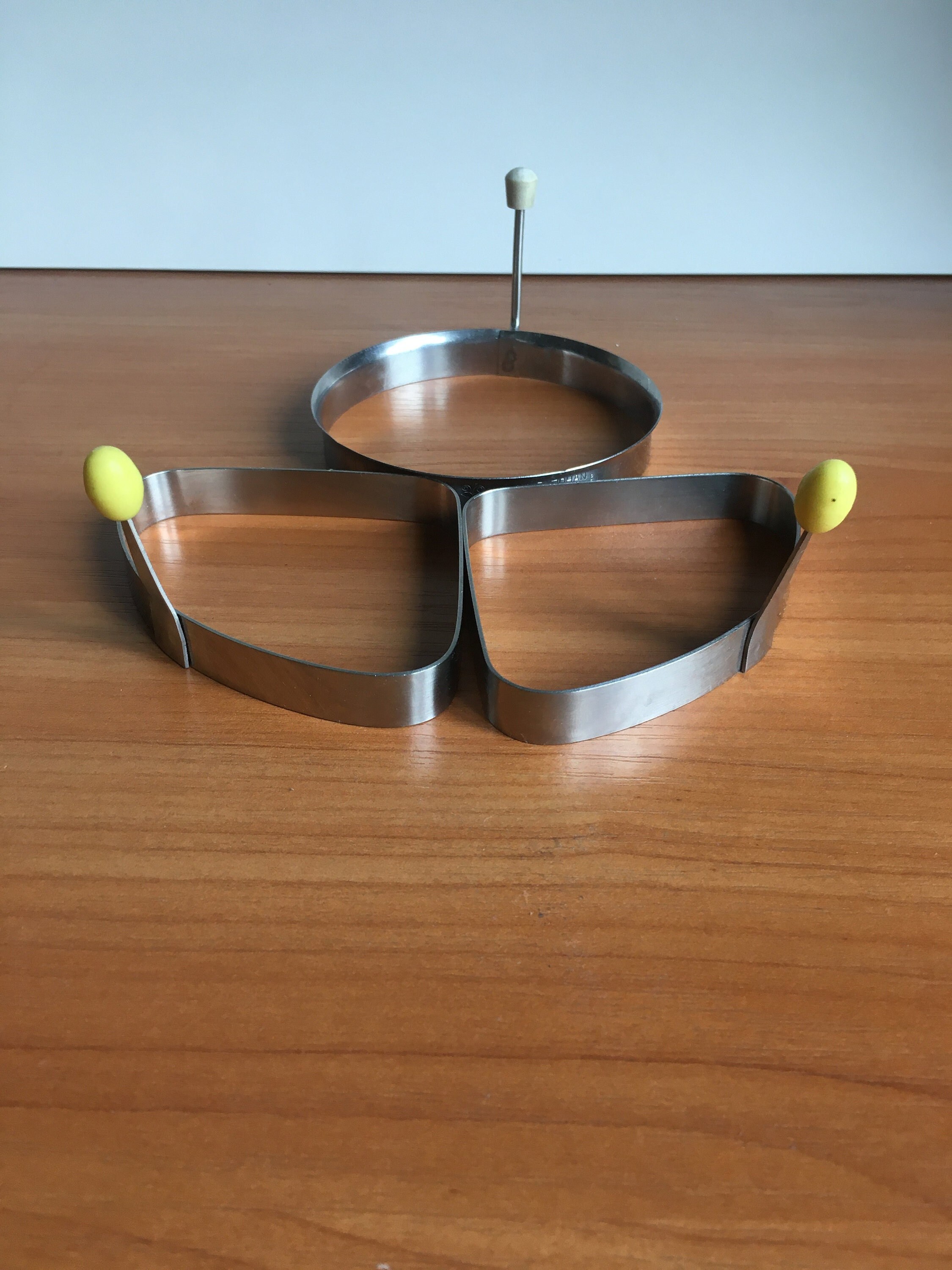Set of 3 Sweden Nilsjohan,Colomba egg forms yellow handle,stainless .1960's