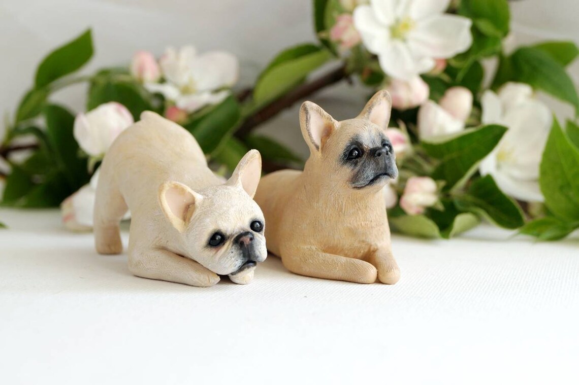 Custom dog figurines made in polymer clay French Bulldog Etsy
