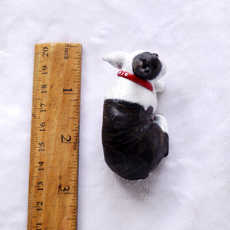 Custom dog figurine made in polymer clay Boston Terrier Etsy