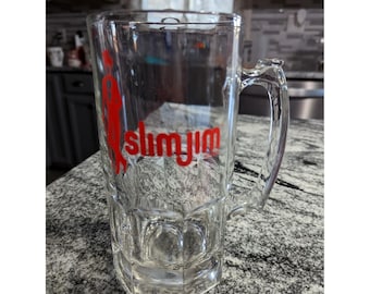 ヴィンテージ スリム ジム ガラス マグカップ 高さ8インチ 32オンス ビールマグ クリアガラス