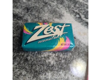 Jabón desodorante en barra Zest original vintage de 1988, Zestfully Clean, 5 oz, nuevo sin usar.