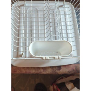 Vintage Vit Gummitråd Diskställ Rubbermaid Avrinningsställ Plast Retro