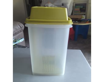 Contenedor grande vintage Tupperware Pick-A-Deli transparente y verde aguacate