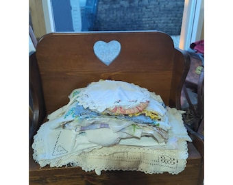 53 Piece Lot of Vintage Doilies Handkerchiefs Pillow Cases and Misc.