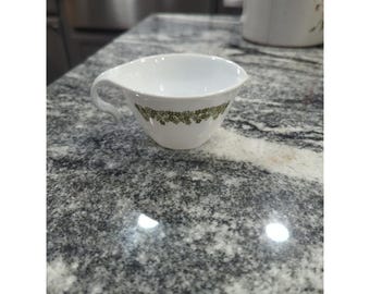 Jarra para crema vintage Corelle Spring Blossom Crazy Daisy con asa de gancho verde