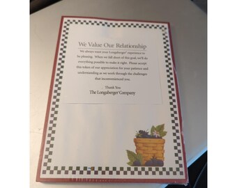 Bloc de notas Longaberger antiguo, sellado, símbolo de entendimiento, 5,25" x 7"