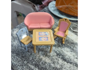Muebles vintage para casa de muñecas Fisher-Price Dream Loving Family