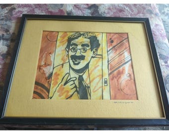 Caricatura originale di Groucho Marx realizzata da Joel Washington nel 1979.