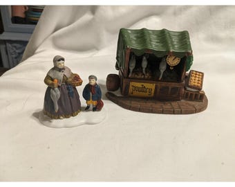 Departamento 56 Puesto de aves de corral de Heritage Village Pueblo navideño Pueblo de nieve