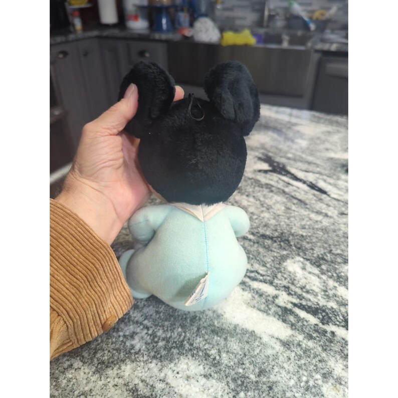 Peluche de Mickey Mouse, pijama verde azulado, Disney Babies, 1984, 23 cm imagen 4