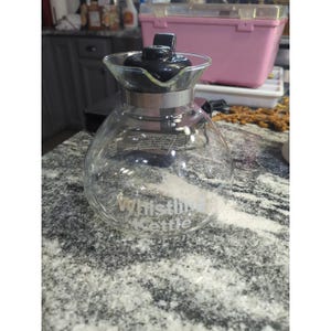 12 Cup Cafe Brew Whistling Kettle SharpChef Borosilicate Glass Stove Top  Whistling Tea Kettle 12 Cup