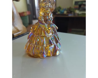 Vintage Amber Wheaton Goudsbloem carnaval glas Southern Belle beeldje 5,25" hoog