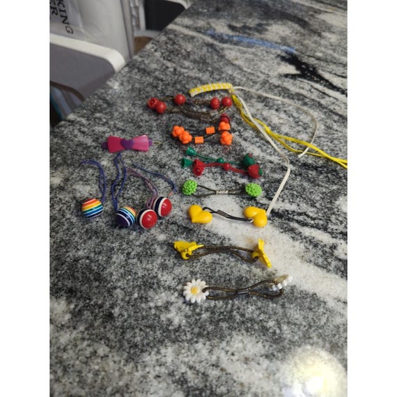 Vintage 80s Ponytail Holders Bead Hair Ties Barrett Lot of  display picture 1