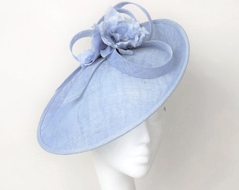 Pale Blue Hat Light Blue Fascinator Cornflower Blue Wedding Hatinator Sky Blue Kentucky Derby Hat Wedding Guest Ascot Hat