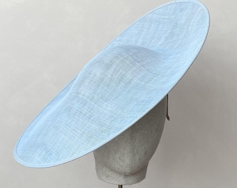 Pale Blue Ascot Hat Pale Blue Fascinator Disc Pastel Wedding Hat Extra Large Kentucky Derby Hat Saucer Mother of the Bride Ladies Day Sky
