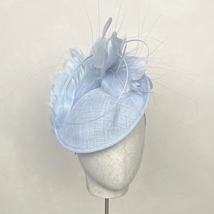 Pale Blue Ascot Hat Fascinator Wedding Hat Pastel Blue Fascinator Wedding Guest Hat Derby Hat Headpiece Goodwood Races Ladies Day
