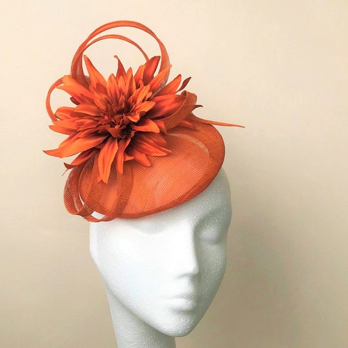 Orange Fascinator Wedding Fascinator 
