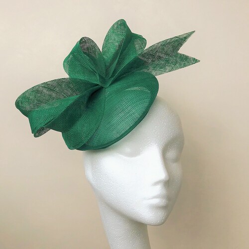 Emerald Green Silk Fascinator Kentucky Derby Hat Royal Ascot - Etsy